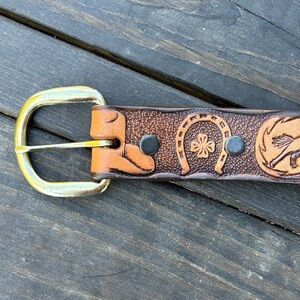 Kids Cowhide Western Belt